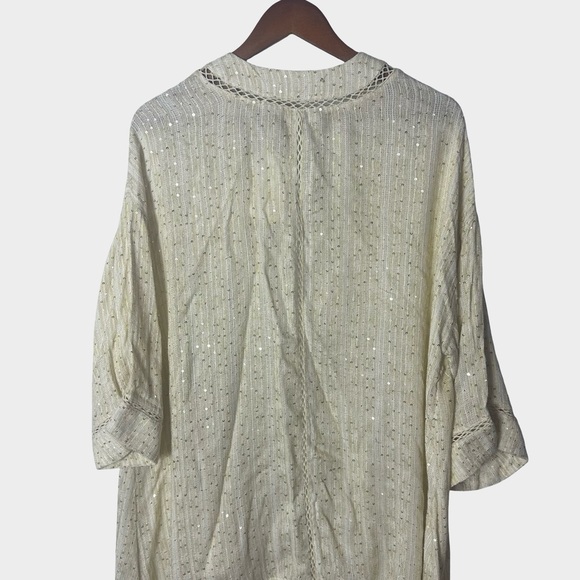 Soft Surroundings Boho Sheer Sequin Kimono Cardigan Topper Open Front Large NWT - Picture 9 of 13